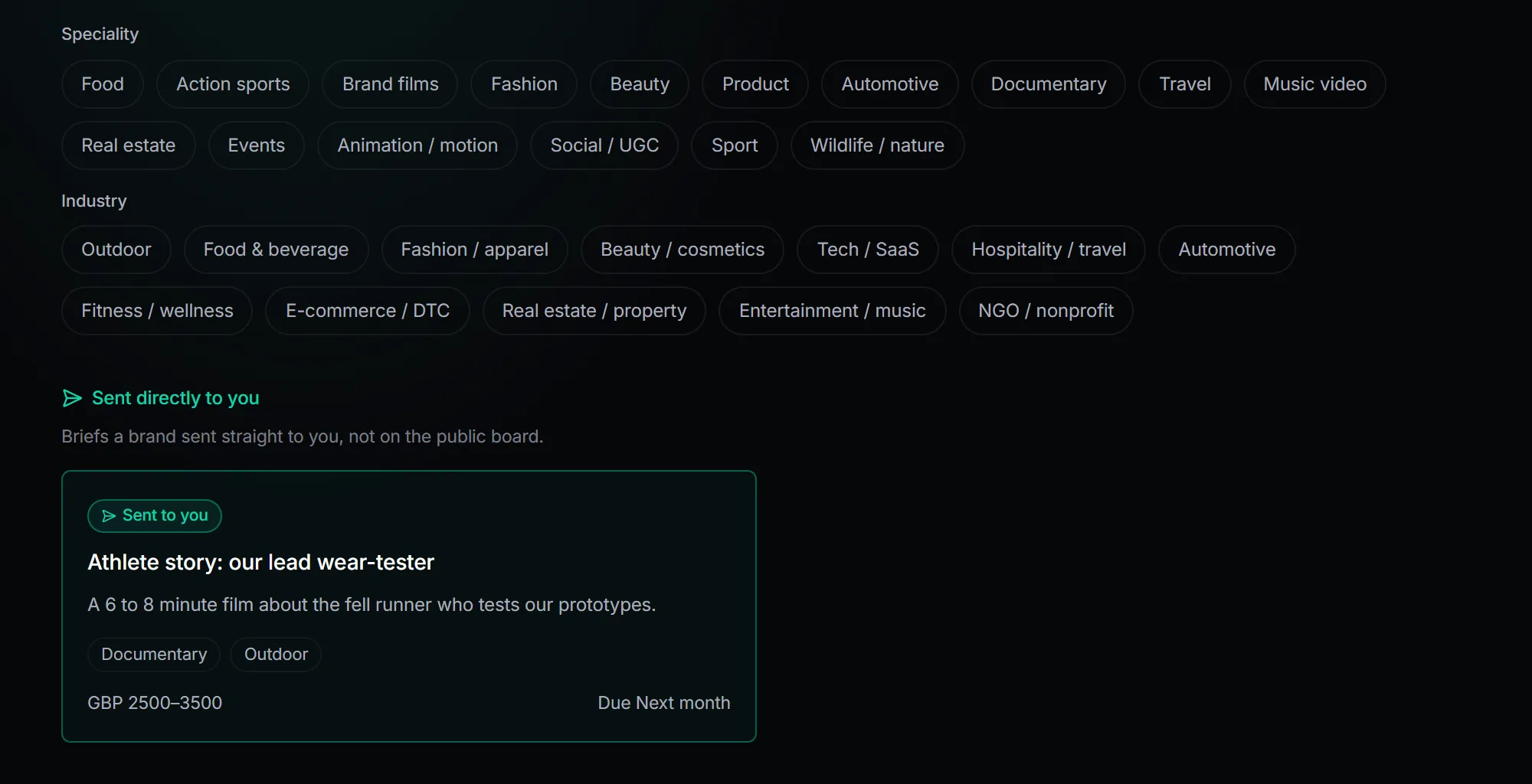 creator board screen in Acumin